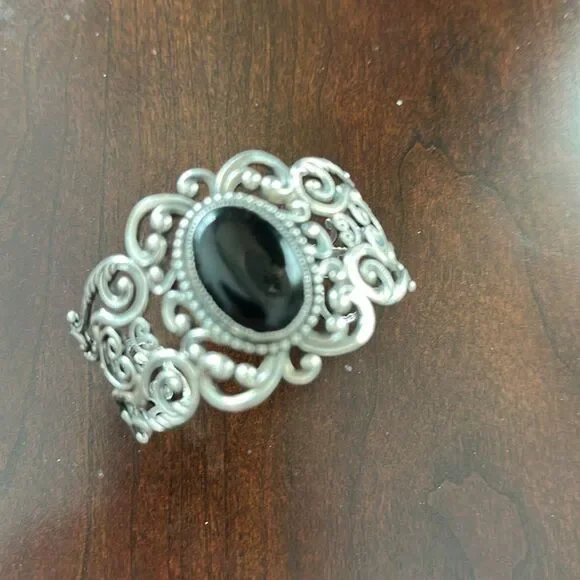 Vintage Danecraft Sterling Scroll Cuff Bracelet Adjustable